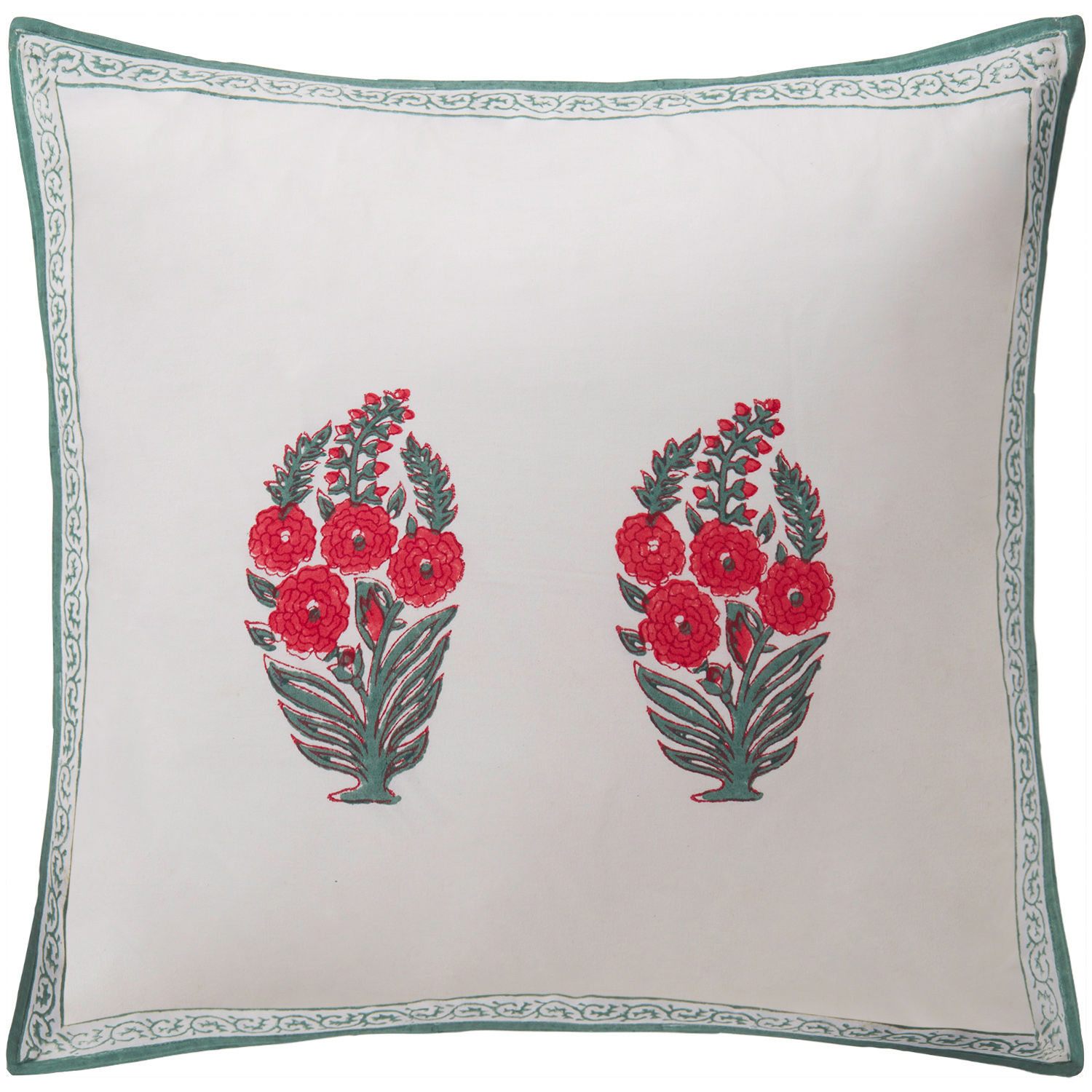 Roza-Gulshan Reversible Pillow Cover - Ivory